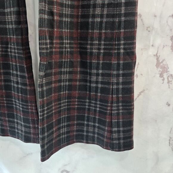 Betabrand Pants Womens Small Plaid Red Black Mid Rise Boot Cut - Picture 4 of 12